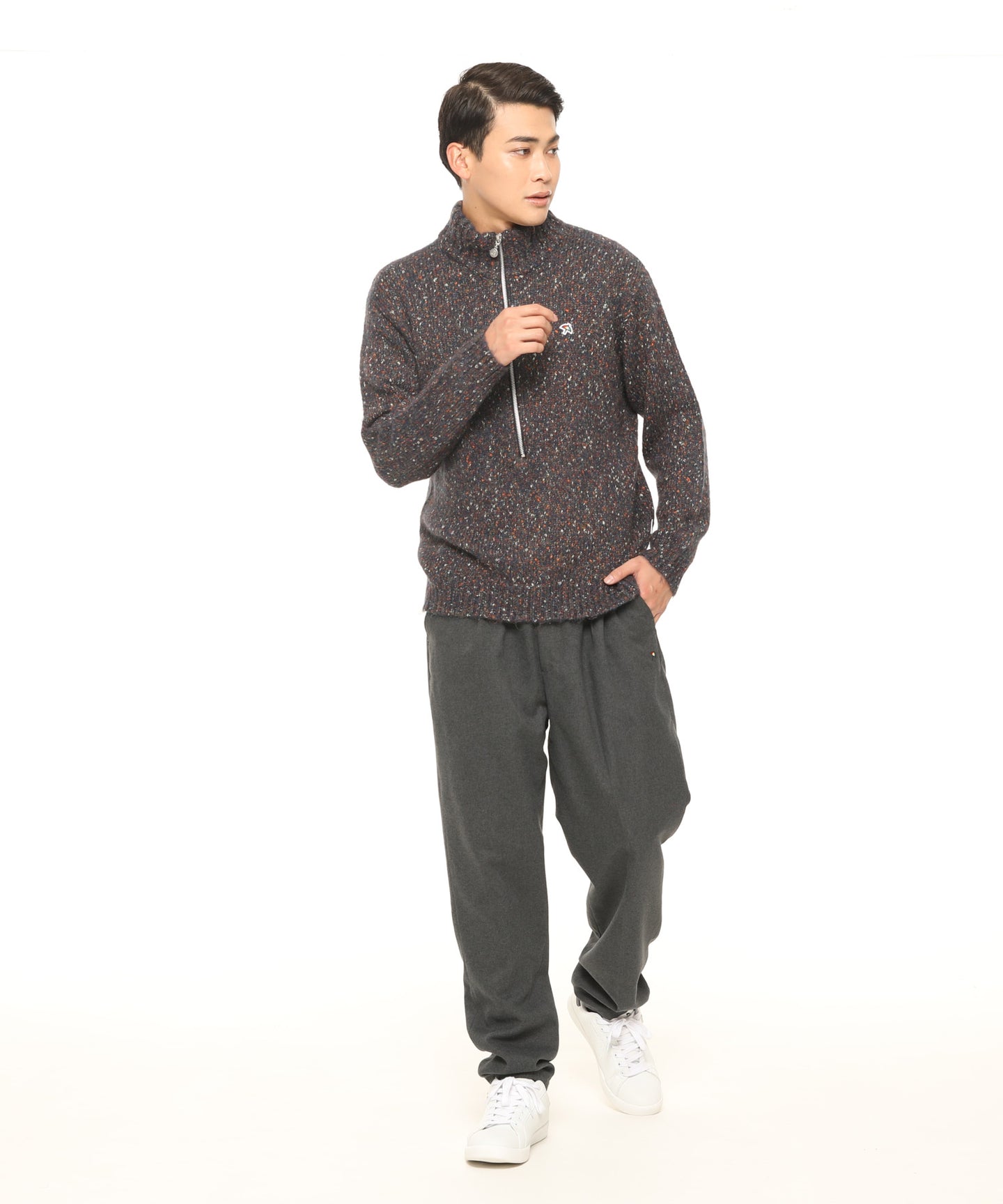 Arnold Palmer 【残り2点】カラーメランジ ハーフジッププルオーバーニット